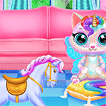 Twinkle My Unicorn Cat Princess Caring
